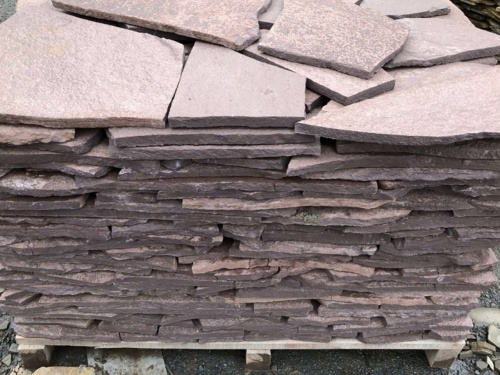 Плитняк лемезит бордовый для облицовки цоколя 20-25 мм  купить в Набережных Челнах