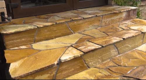 Плитняк златолит жёлтый золотистый для отмостки купить в Набережных Челнах